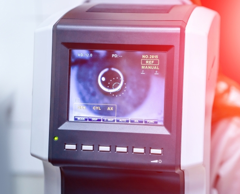 Medical ophtalmology equipment for eyes check up. Eyesight tests.